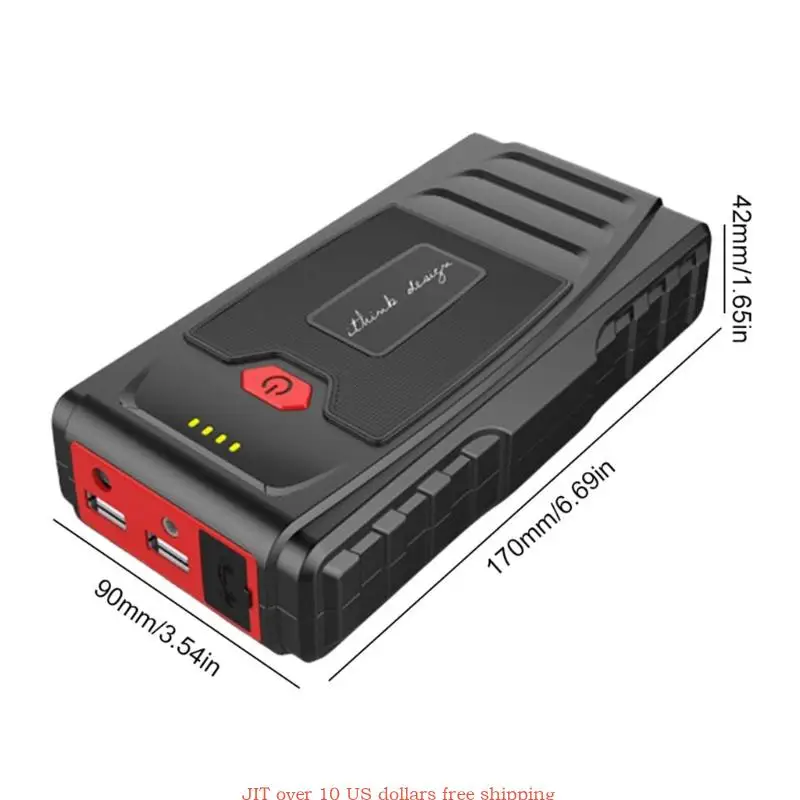 12V Portable Car Jump y Power Starter Auto Battery Booster ChargersBuilt-in y LED Flashlight Fast