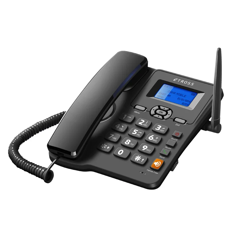 Dual SIM Card GSM 2G Cordless Telephone Desktop Wireless Landline Fixed Phone Wall Mounting With FM Radio, For Office Home Hotel