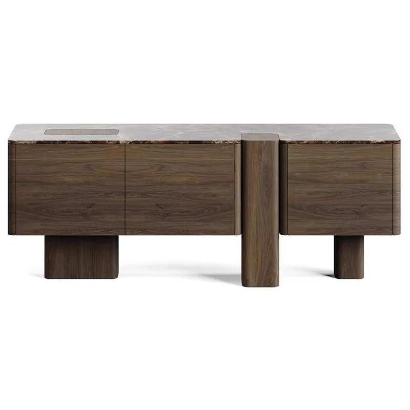 

Italian minimalist solid wood dining side cabinet new villa large flat decoration