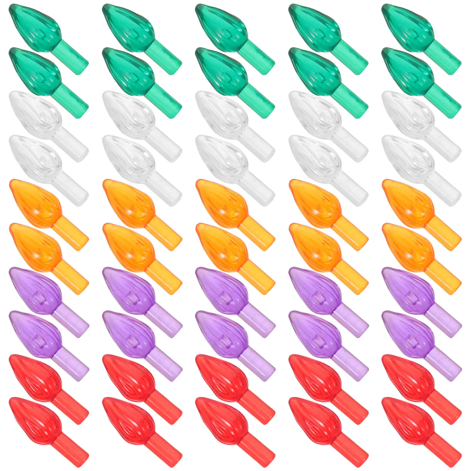 

100Pcs Christmas Tree Lights Twist Bulbs Multi-Color Replacement Ceramic Tree Lights Plastic Vintage Style Mini Bulbs