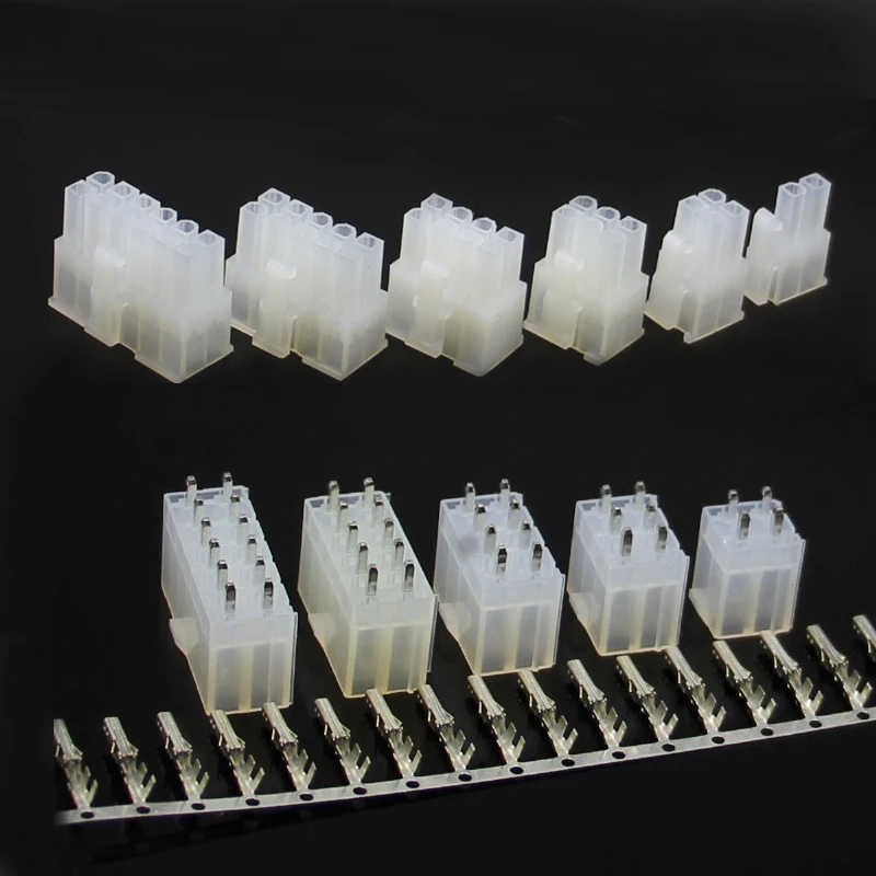 10sets 5557/5559 PCB Connector Set Kits 4.2mm Male Female Socket Plug Straight Needle Base + Rubber Shell + Terminal