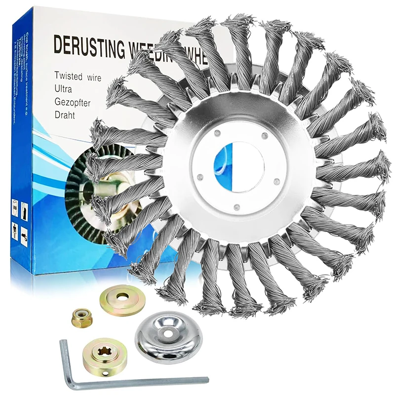 

6 8 inch Unbreakable Wired Trimmer Blade Steel Wire Brush Cutter Trimmer Head Rotary Replacement fit Universal String Trimmer