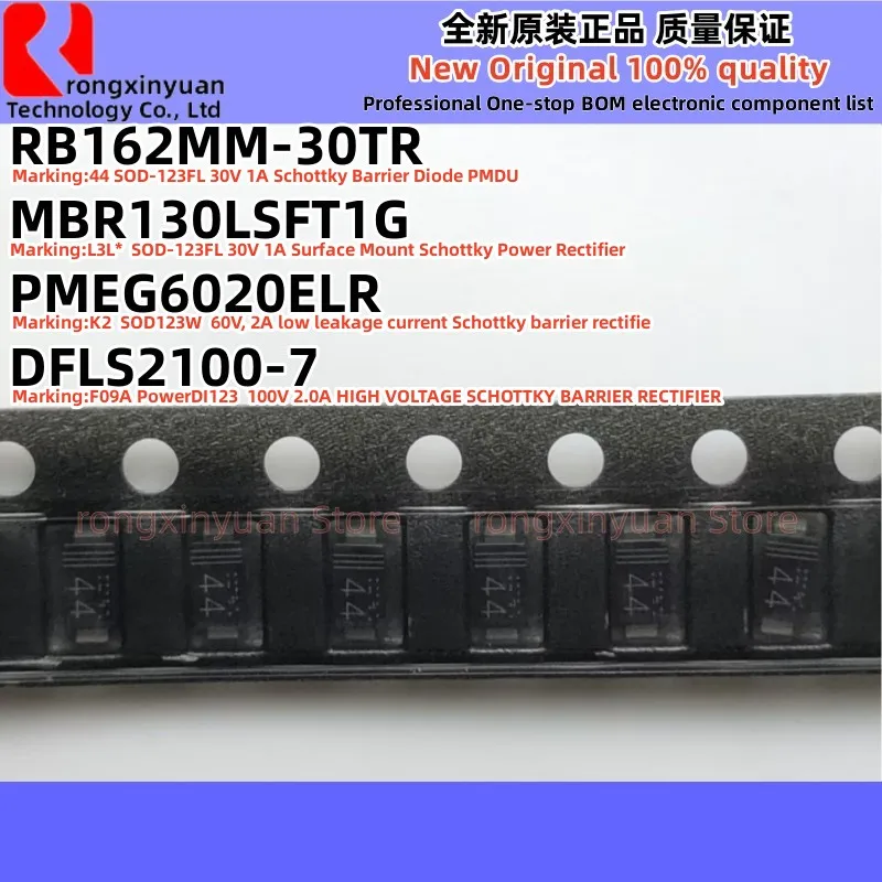 

10pcs RB162MM-30TR RB162MM-30 TR PMEG6020ELR PMEG6020 PMEG6020ELRX MBR130LSFT1G MBR130LSFT1 DFLS2100-7 DFLS2100 New 100% quality