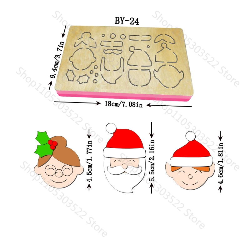 

Новые деревянные вырубные формы в виде Деда Мороза для крафт-машин, совместимые с популярными устройствами для вырубки форм BY-24