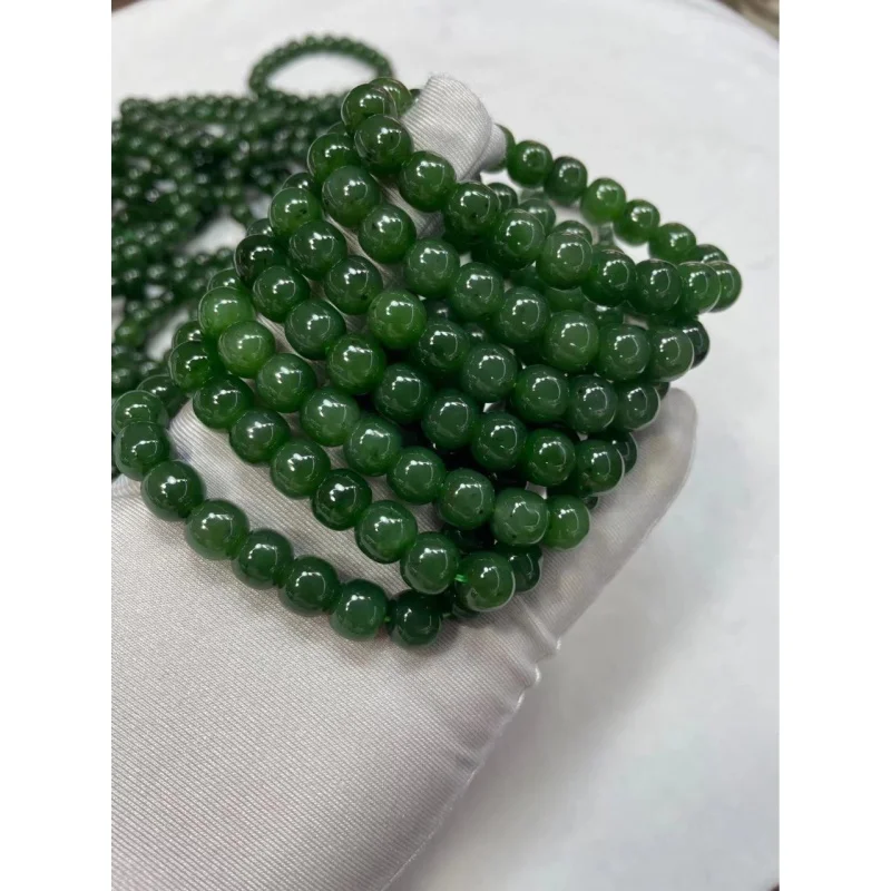 

Hetian Green Jade 9-10M Bracelet Hanging Piece Pendant Diy Accessories