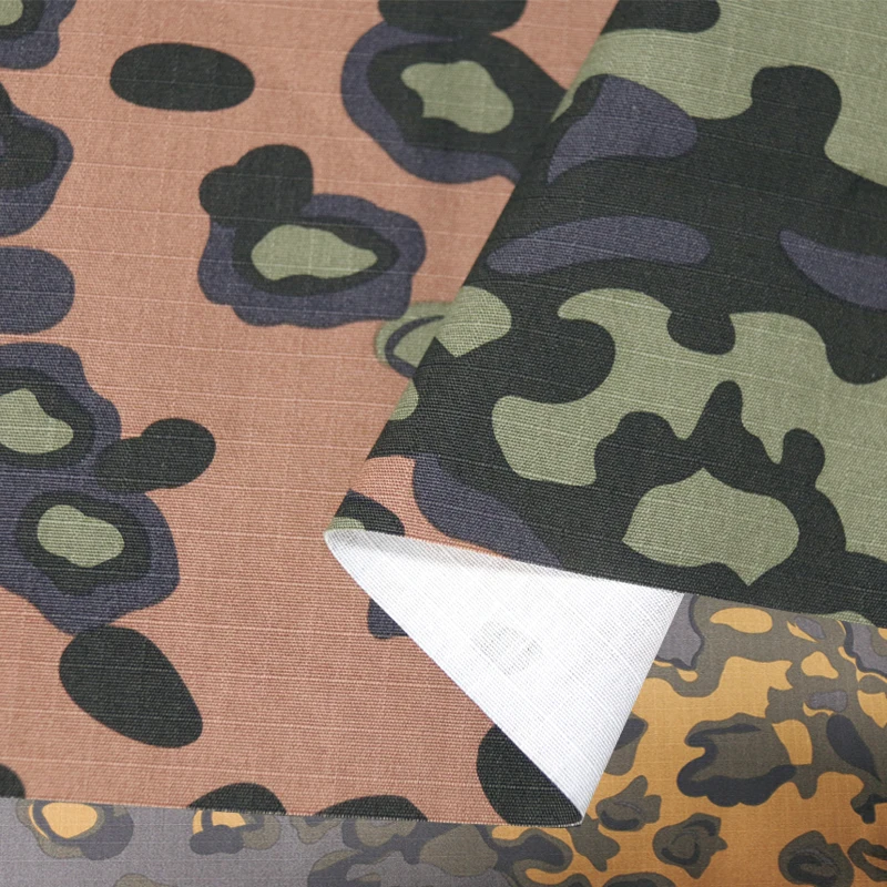 

Nylon Cotton Ripstop fabric Oak leaf Pattern Autumn Rip Stop Cloth tactical fabric use for uniform in stock