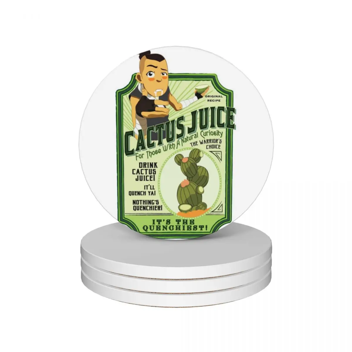 Drink Cactus Juice Classic T-Shirt Ceramic Coasters (Set of 4) Cup mat for drinks aesthetic Coasters