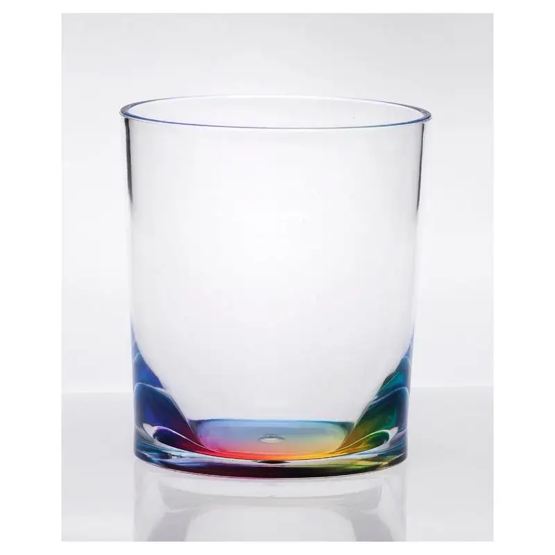 

Set of 4 Oval Halo Acrylic DOF Drinking Glasses, 12oz BPA-Free Plastic Tumblers for Cocktails and Water, Outdoor Drinkware