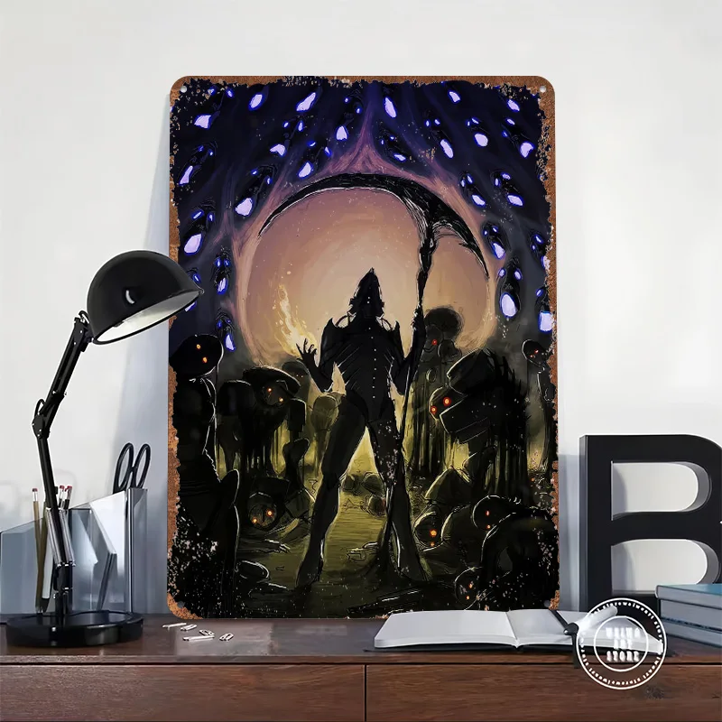 Warframe Poster Customized Vintage Metal Signs Wall Art Retro Tin Plaque for Home and Decoration Gaming Office Decor Room House