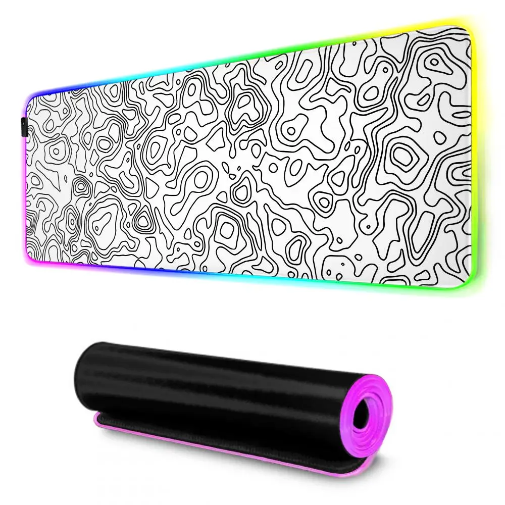 Gradient Color Lin Mouse Pad Rgb Desk Mat Back Light Led Mousepad Setup Gaming Accessories Deskmat Big Mousepad Backlight