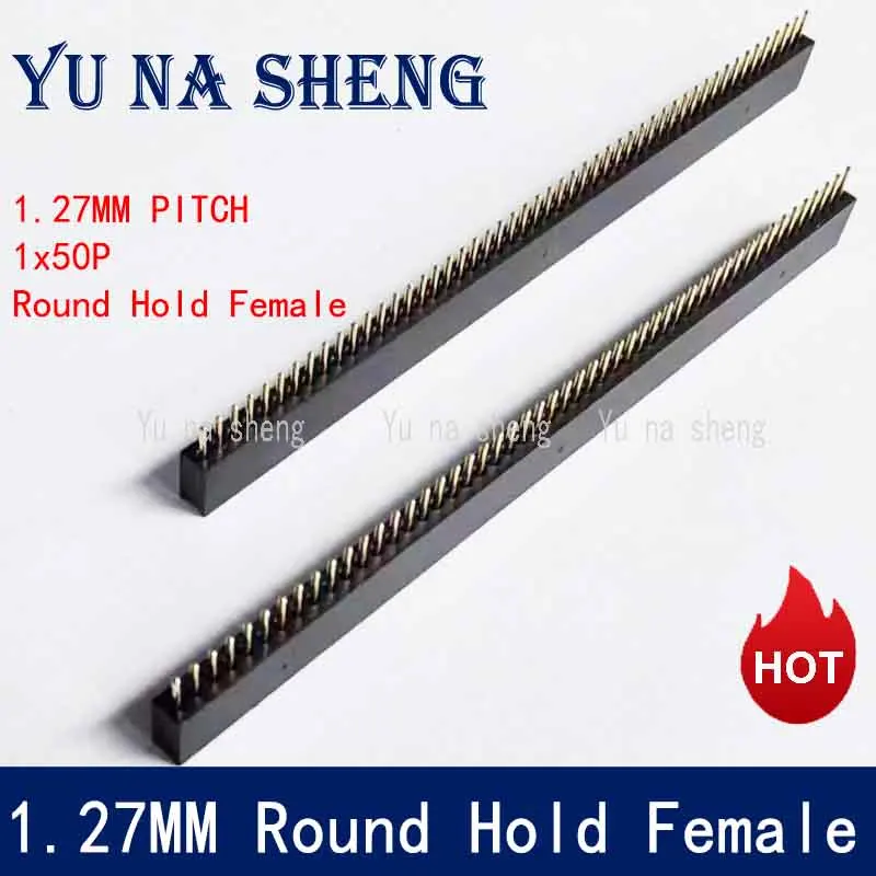 1.27mm Pitch 1.27 Single Double Row Male Female Round Pin Header 1*50P Breakaway PCB Board colour Connector Strip Pinheader 2x50