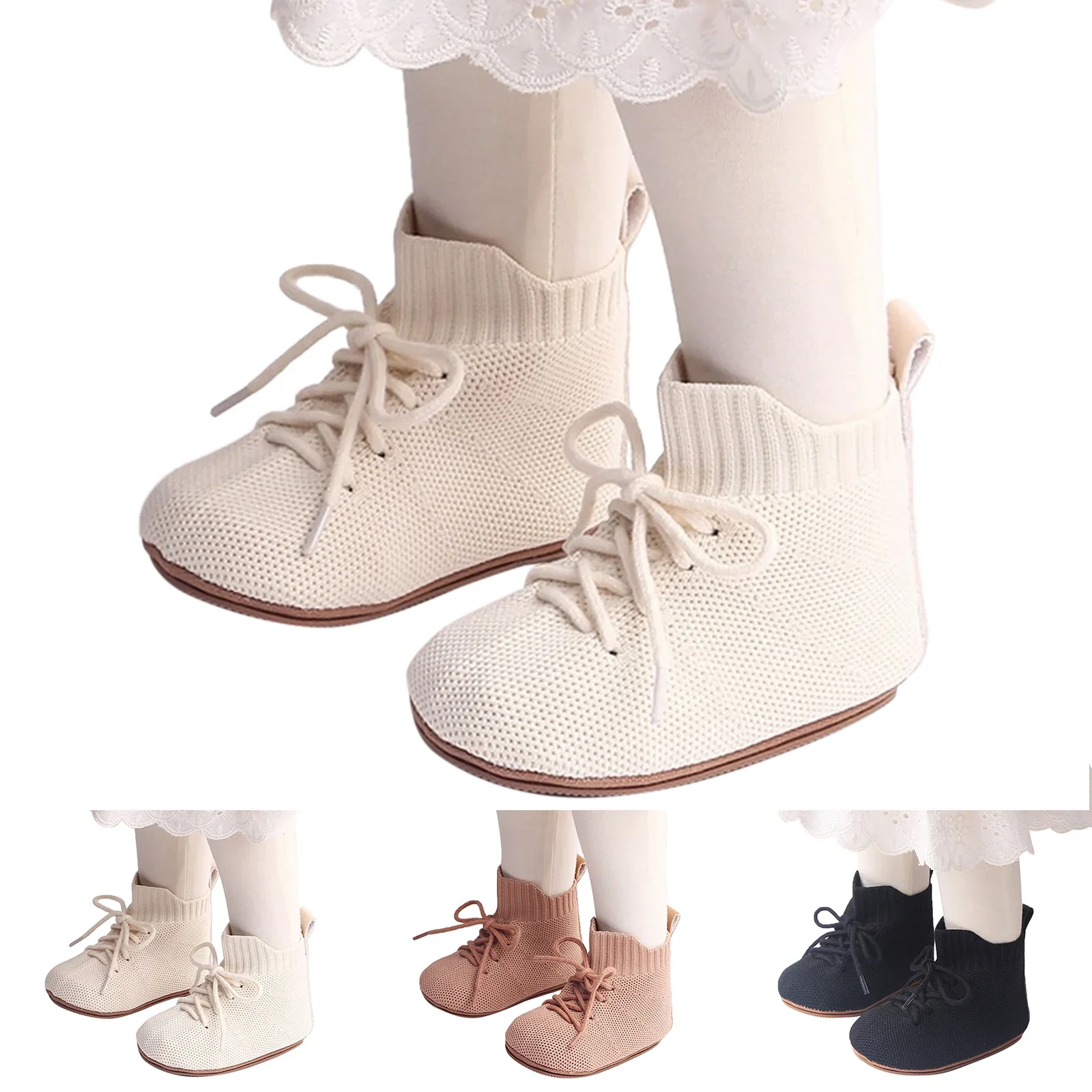 Baby Shoes Spring Infant Cute Kids Boy Shoes Knit High Top Soft Rubber Sole Child Floor Sneaker Boots Toddler Girls First Walker