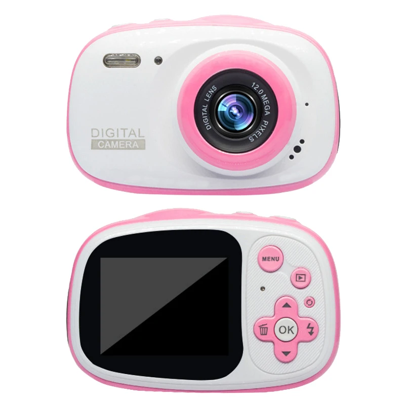 Kids Camera Digital Waterproof Children Take Photo Full HD 1080P 2 Inch Portable Video Camera for Kids Toy Pink