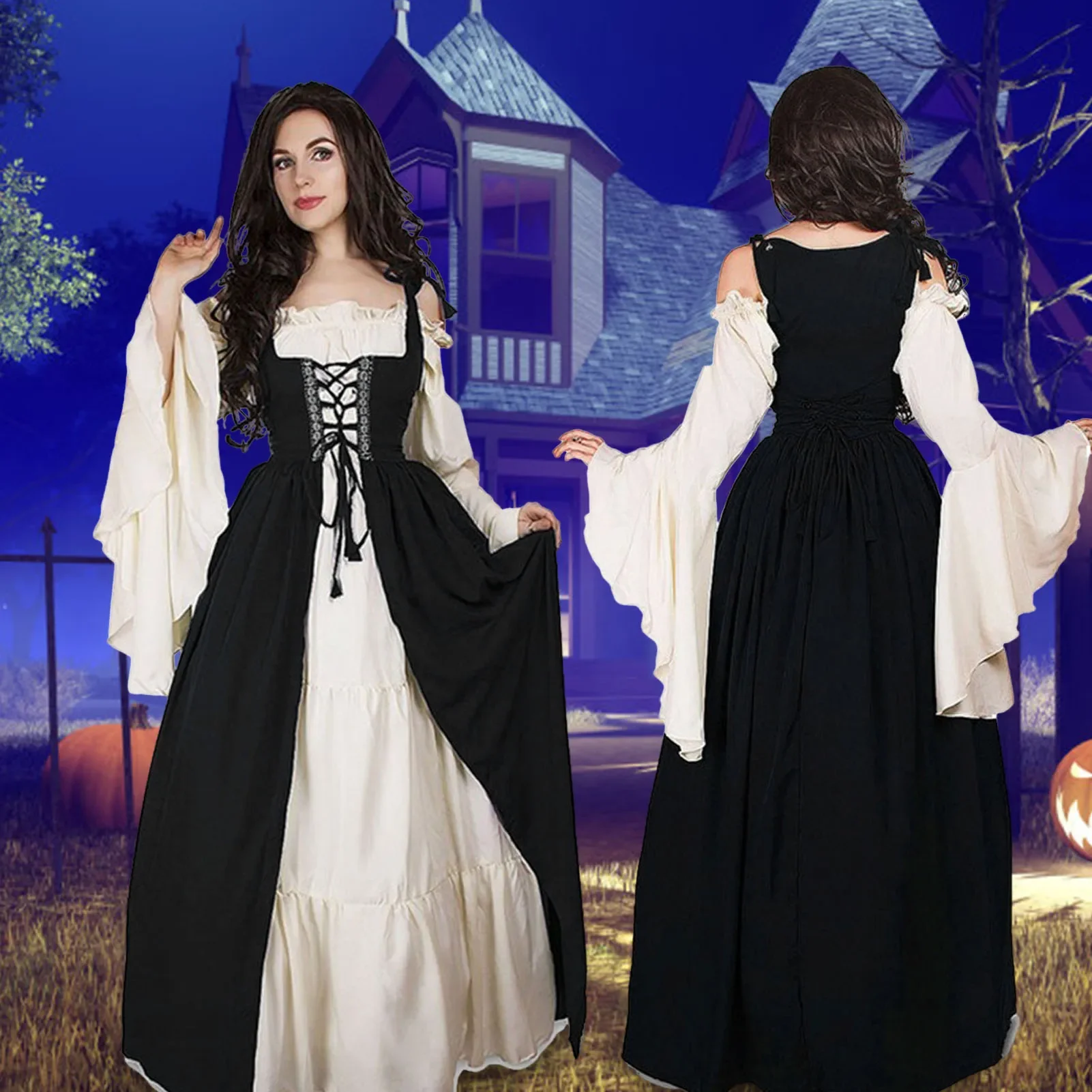 فستان نسائي كوسبلاي من القرون الوسطى، زي قرصان عتيق، فستان أيرلندي لحفلات الرقص والحفلات الراقصة