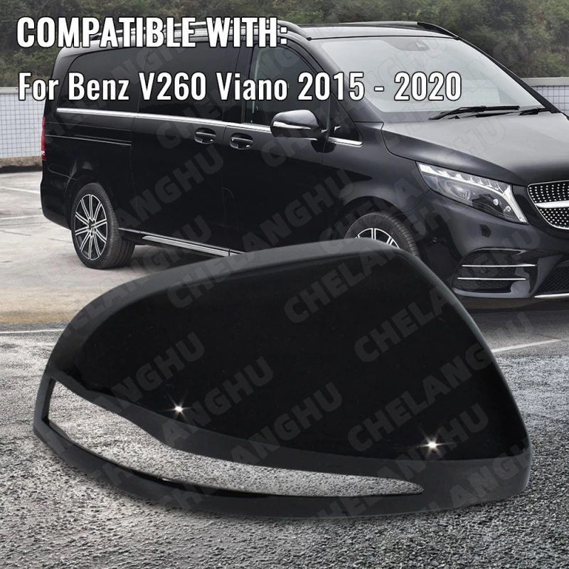 

1Pc Right Side Reversing Mirror shell For Mercedes Benz V260 Viano 2015 2016 2017 2018 2019 2020 Rear Mirror Cover Black