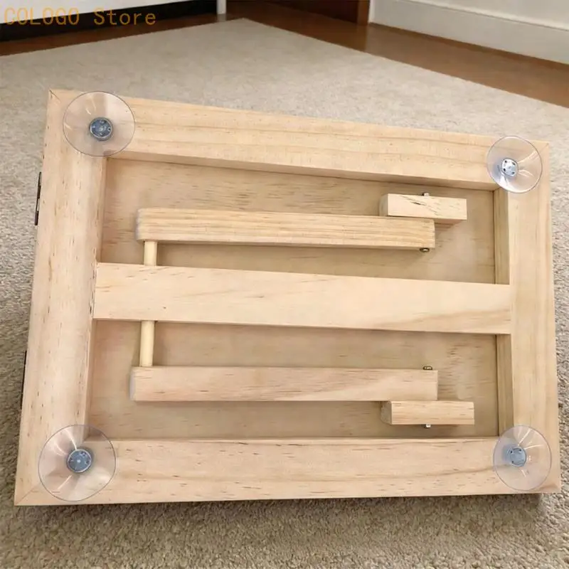 Dog and Cats Pet Filing and Scratching Board, Sanding Panel on a Natural Wood-Tone Support Foldable Frame for Easy Storage D0LD