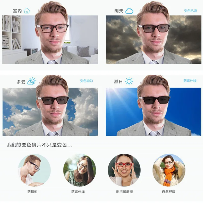 Fashion TR90 retro round myopia glasses lightweight anti-ultraviolet power range-0~-6.0