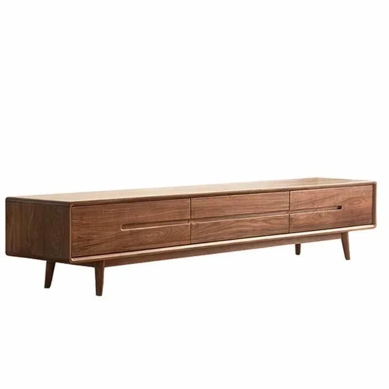 

Black walnut TV cabinet Solid wood Simple modern living room log White oak TV cabinet Japanese bedroom floor cabinet