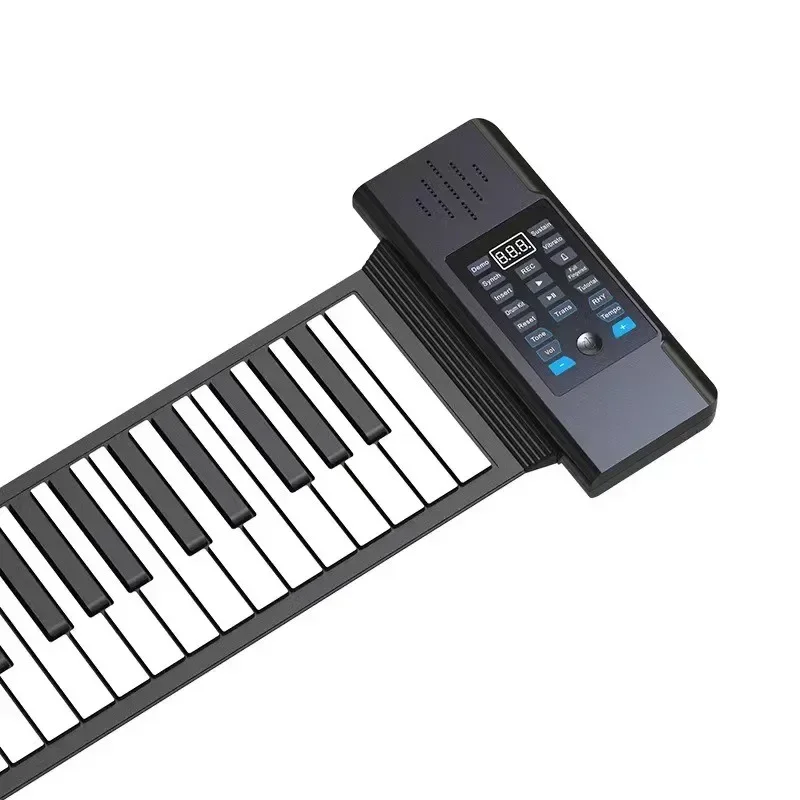 88 Keys Electronic Piano MIDI &USB Charge Portable ABS Soft Silicone Flexible Keyboard Digital Roll Up Piano with Horn and Pedal