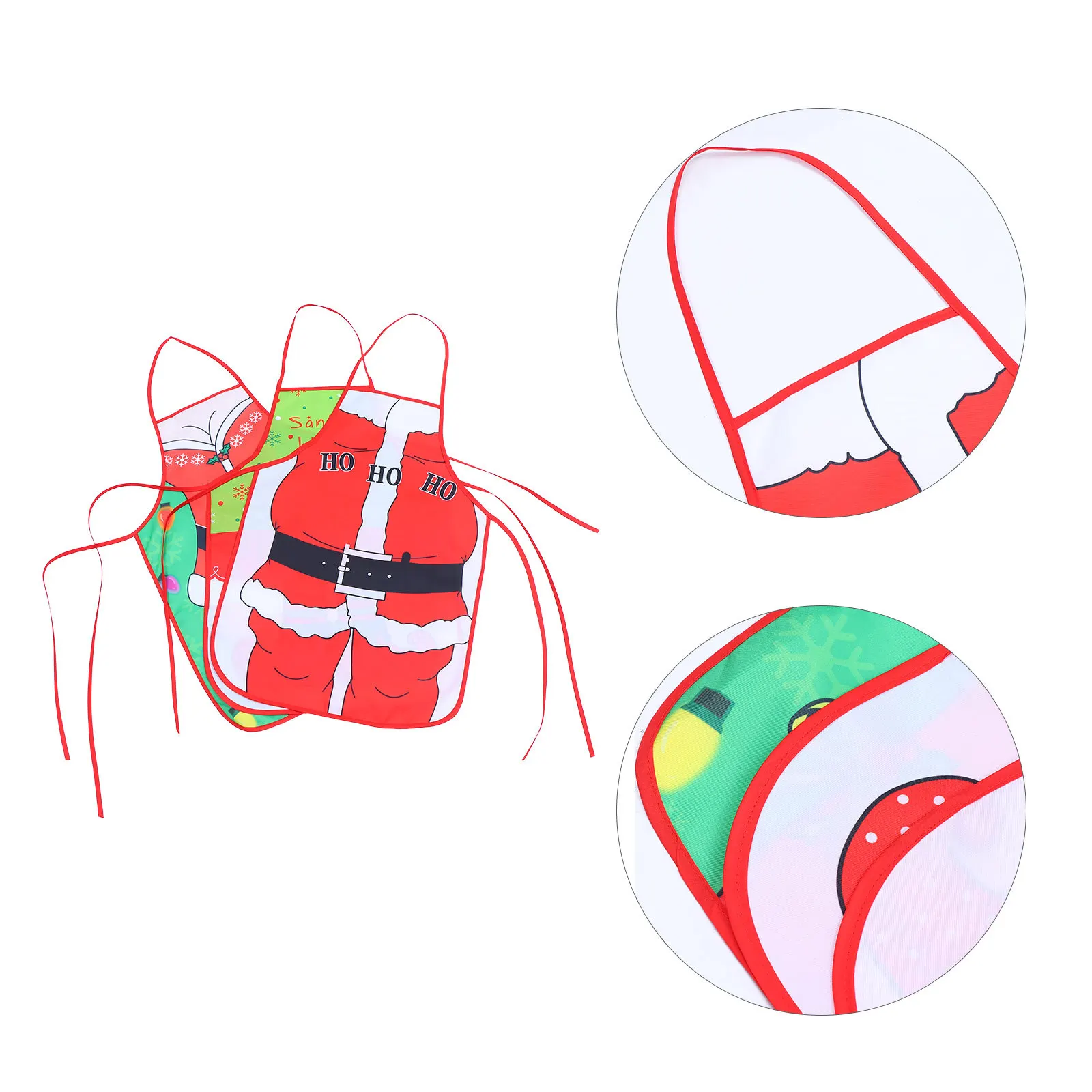

3Pcs Kitchen Aprons Christmas Printed Waterproof Cooking Apron for Home Restaurant Canteen Use Chef Baking Supply