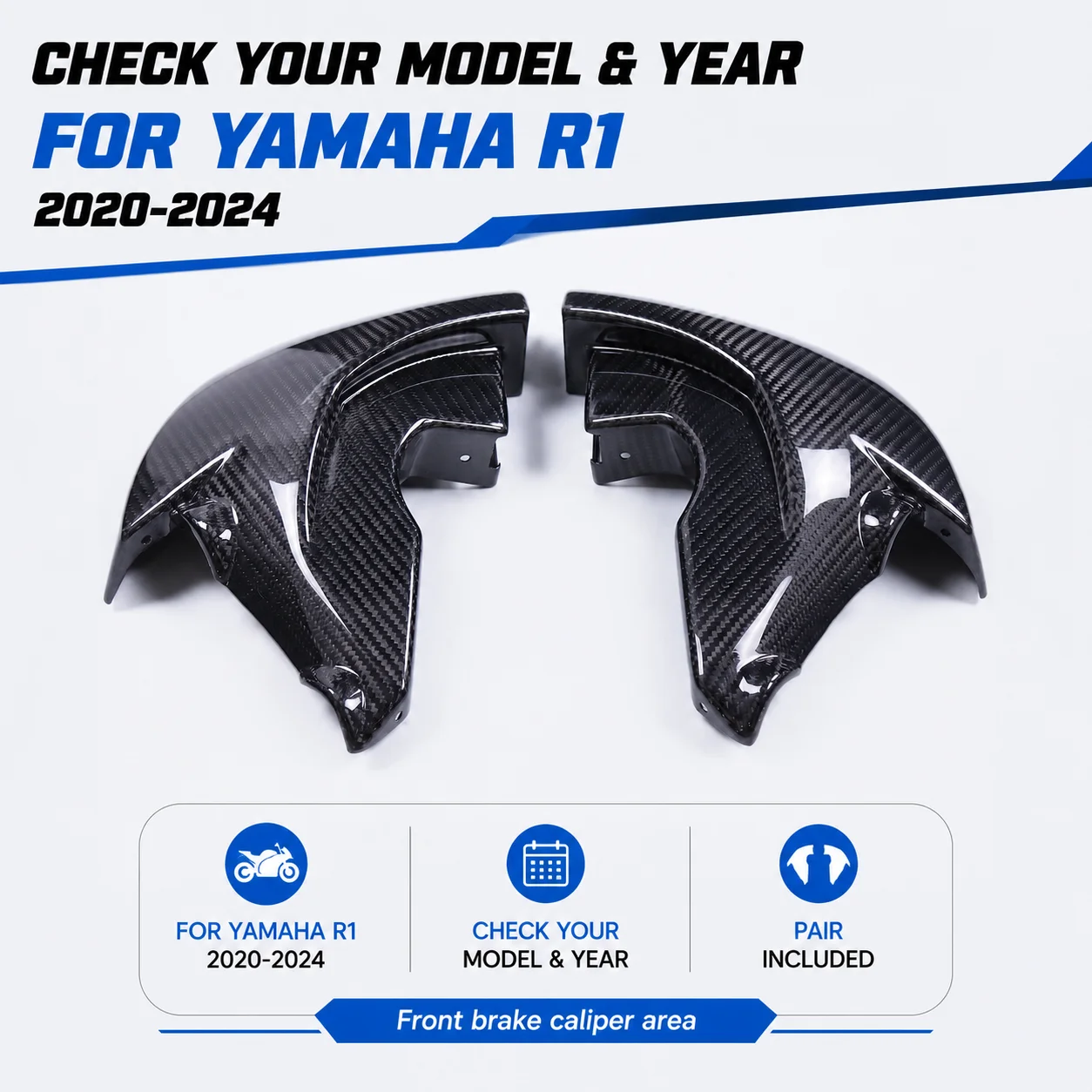 Brake Caliper Cooling Duct For Yamaha R1 2020-2024 Carbon Fiber Motorcycle Accessories