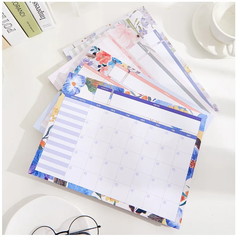 Whiteboard with English Table Calendar, Tearable Notebook, and Memo Feature .A4 Tearable Notebook Take a Paper Memo