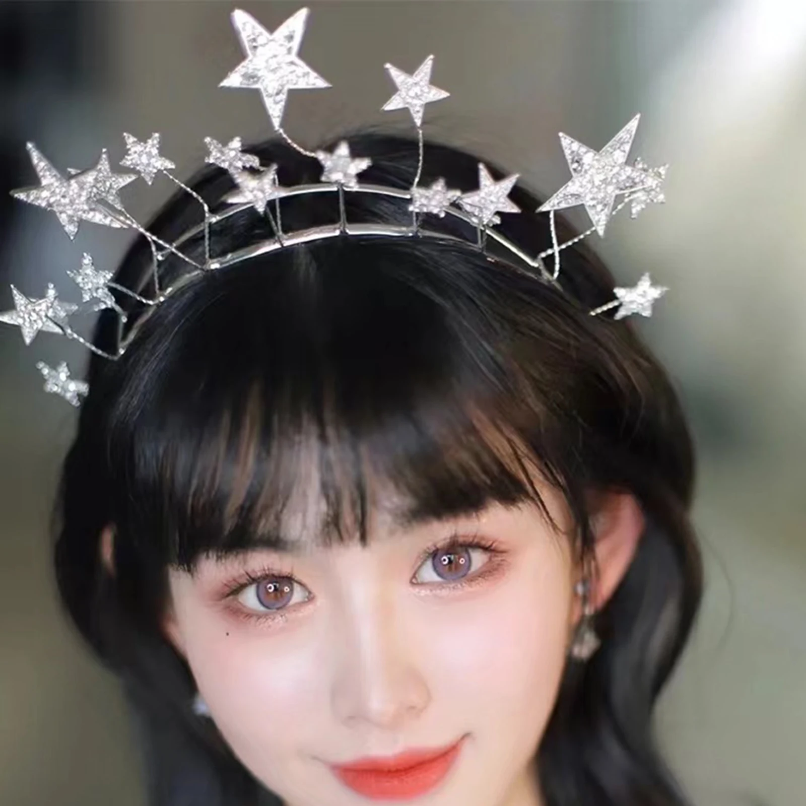 

Rhinestone Headband Bridal Star Hair Accessory Wedding Party Evening Dance Birthday Women Girls Lightweight Shiny Wedding