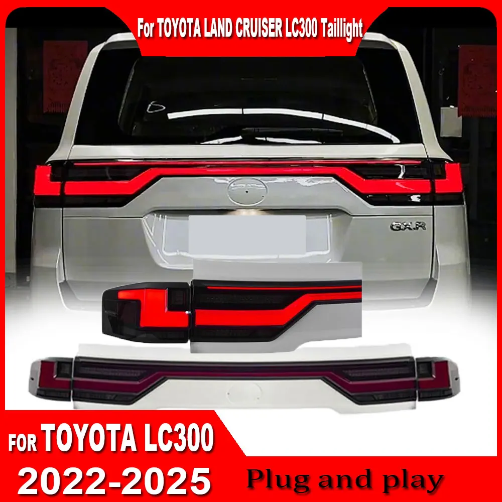 Car LED Taillight For Toyota Land Cruiser LC300 2022 2023 2024 2025 Read Through Tail Light Assembly Dynamic turn signal