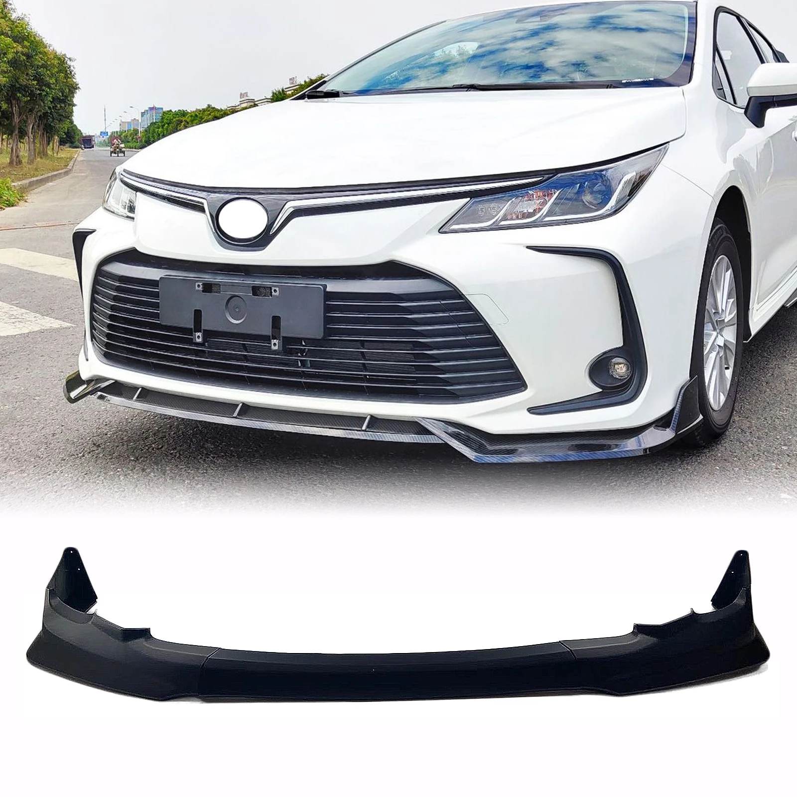 

Для Toyota Corolla L LE XLE Base CE 2011-2013 (версия для США) — передний бампер, спойлер-губа, неокрашенный нижний сплиттер, защитная накладка