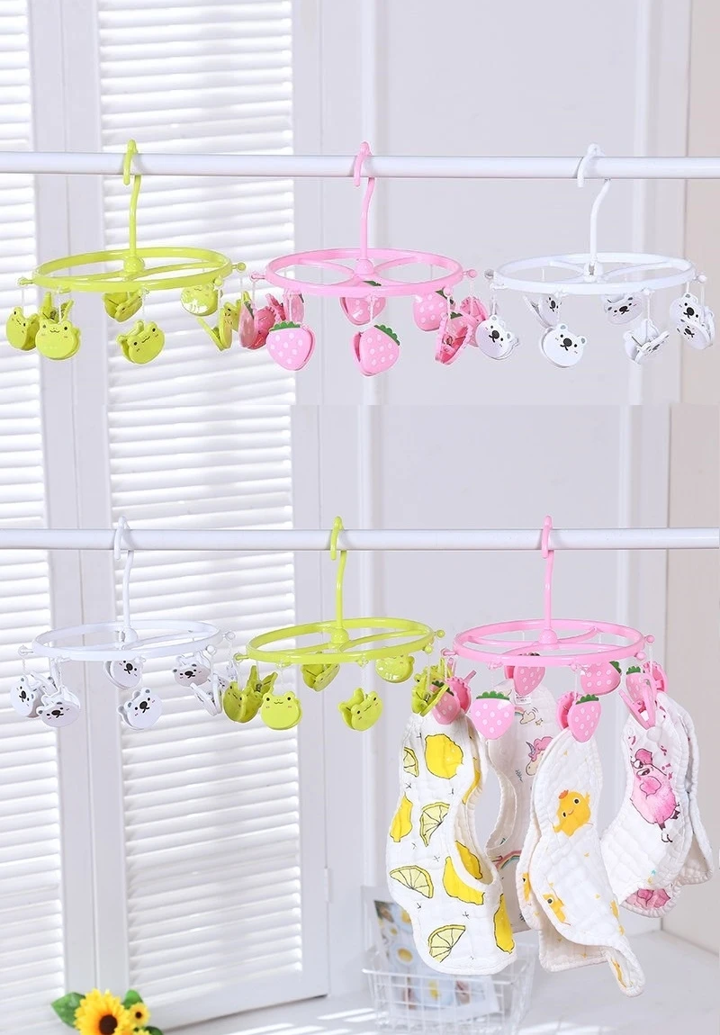 Clothes Drying Hanger 8Clips Creative Windproof Clothing Rack Underwear/Sock/Lingerie/Bras Airer for Laundry Adults Baby Clothes