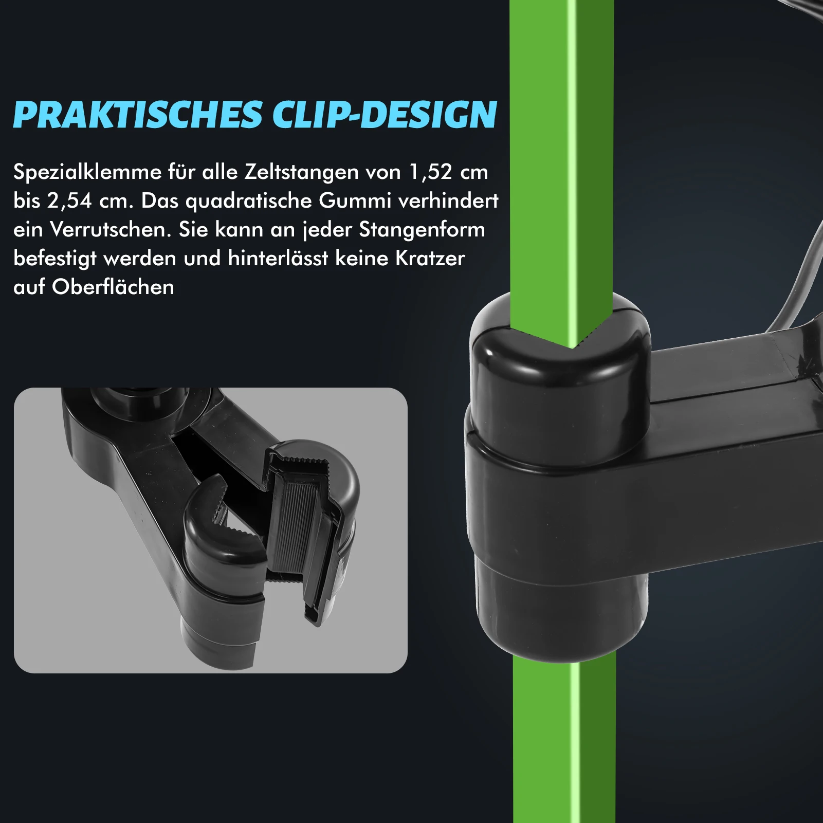 Pflanzenzelt-Clip-Ventilator mit neu entwickeltem, langlebigem EC-Motor, zweistufig einstellbarer Lüfter 90 ° Rotationsventilator mit 22 cm Durchmesser, ideal für hydroponische Systeme und Zirkulationskühlung in Grow-Räumen. – Detail 3