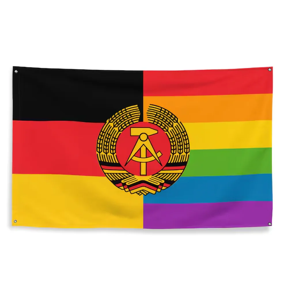 LGBT DDR East Germany Pride Flag 3x5ft Various Sizes of Polyester Fiber Flags and Banners to Choose From Decorative Flag