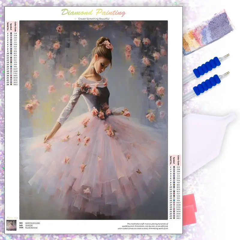 

CHENISTORY Diamond Painting Ballet Girl Handicrafts Diamond Embroidery Figure Mosaic Rhinestone Picture Handmade Hobby