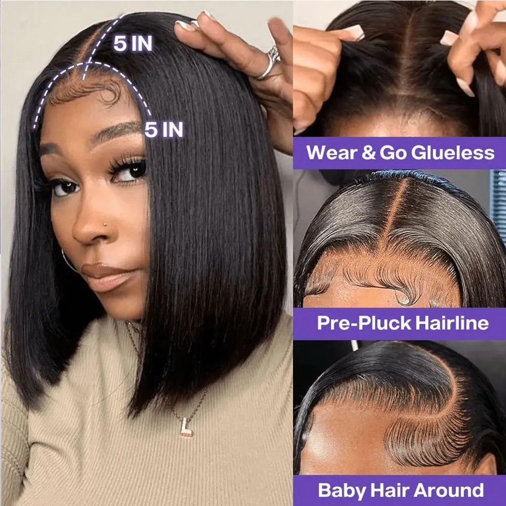 13x4 الدانتيل الجبهة مستقيم بوب باروكة شعر 13X4 HD الدانتيل سوبر خط الشعر الطبيعي 16-42 بوصة حريري شعر طبيعي مفرود قبل التبييض