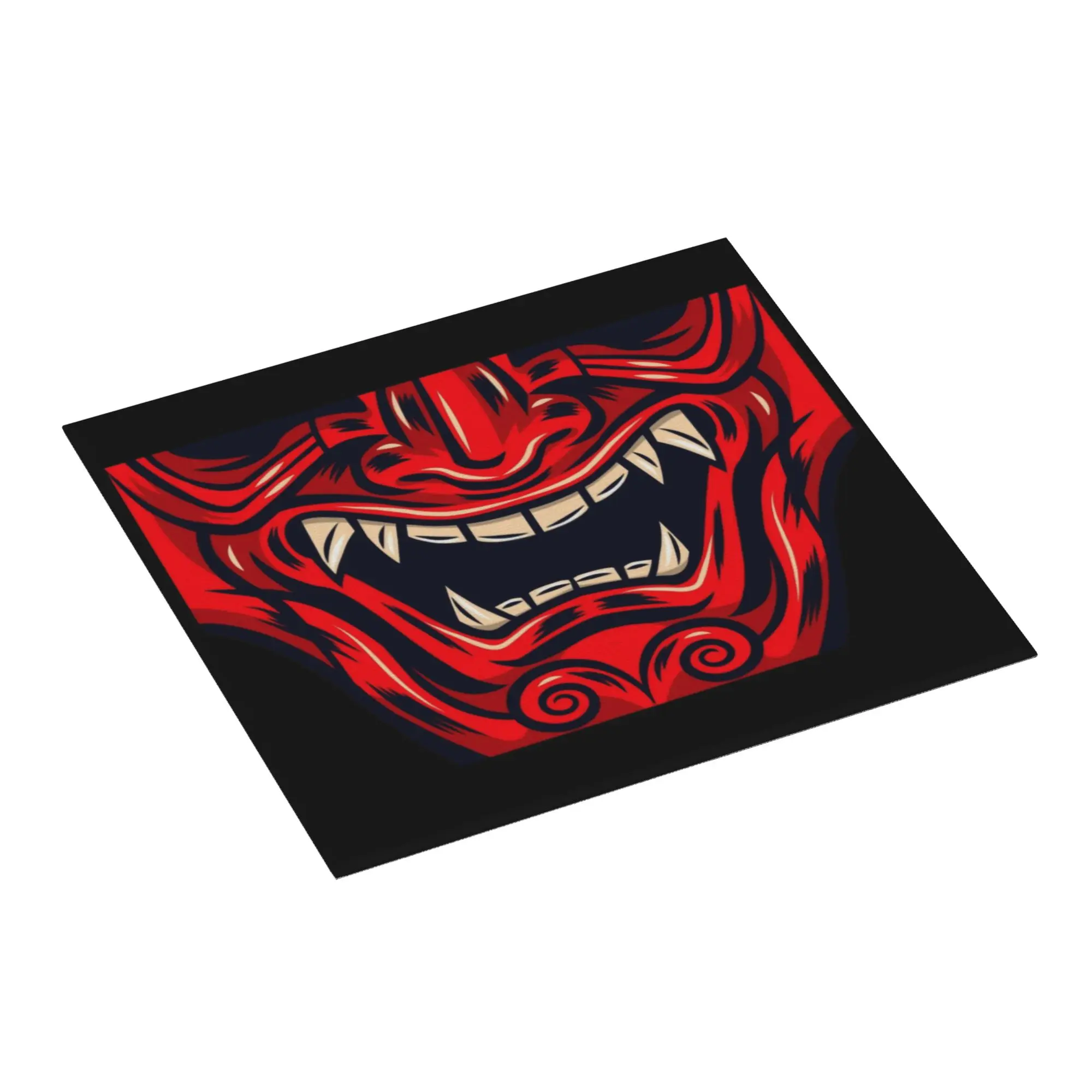 Red Samurai Warrior Oni Counter Protector Mat Barware Tableware Reusable Demon Devil Ninja Bathroom Drying Mat For Kitchen