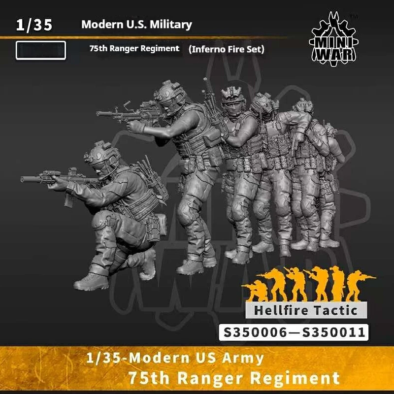 

1/35 Modern Us Cavalry Corps Resin Model Figure Gk Micro Miniature 3d Printed White Model Toy Unassembled And Unpainted Kit