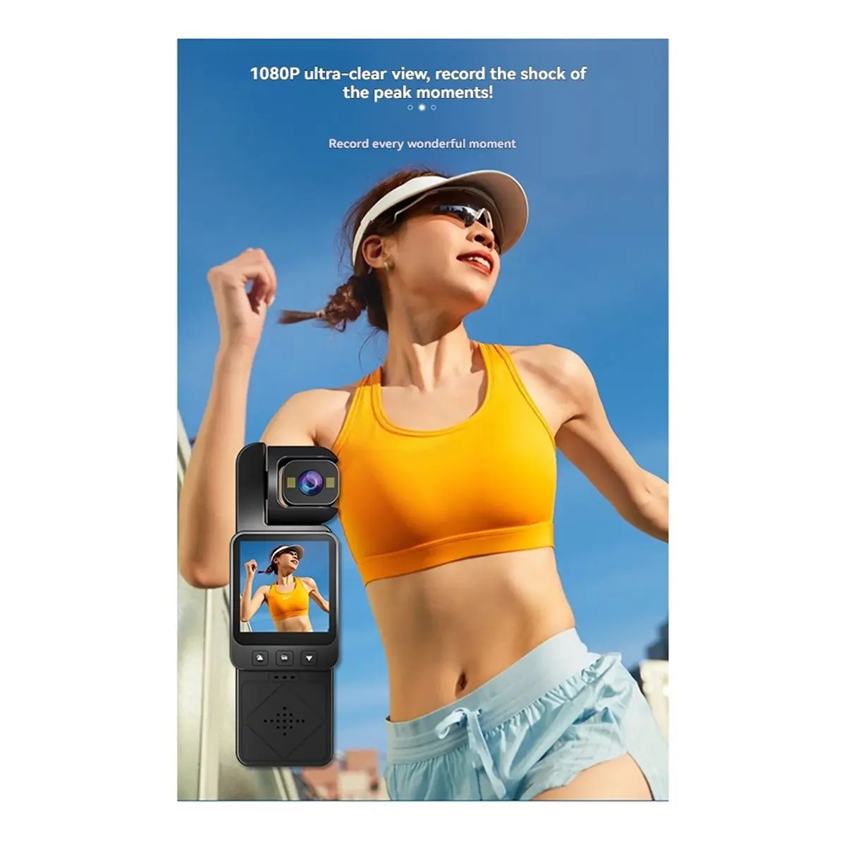 

1080P HD Mini Action Camera WIFI IP65 360 °Lens Sports Anti Shake Corder Chest Worn Video Cycling Recorder 16G