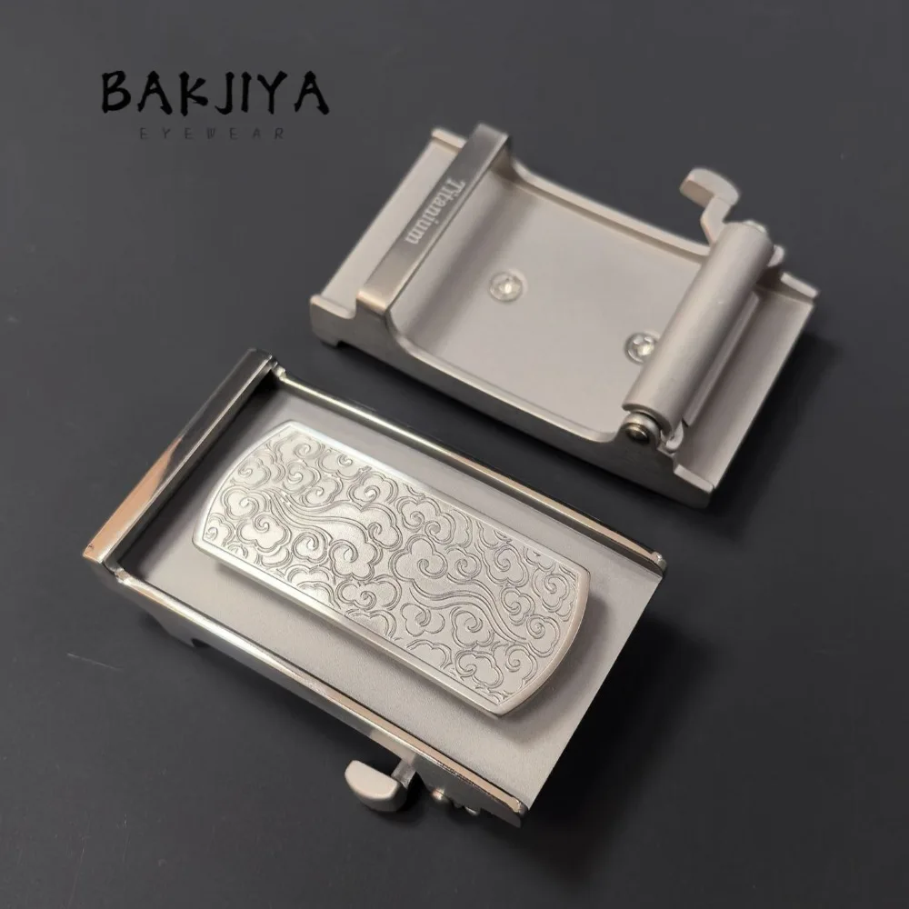 New Men's Pure Titanium Automatic Belt Buckle 3.5/3.8cm Toothless Slide Buckles Hypoallergenic Rustproof DIY Belt Accessories
