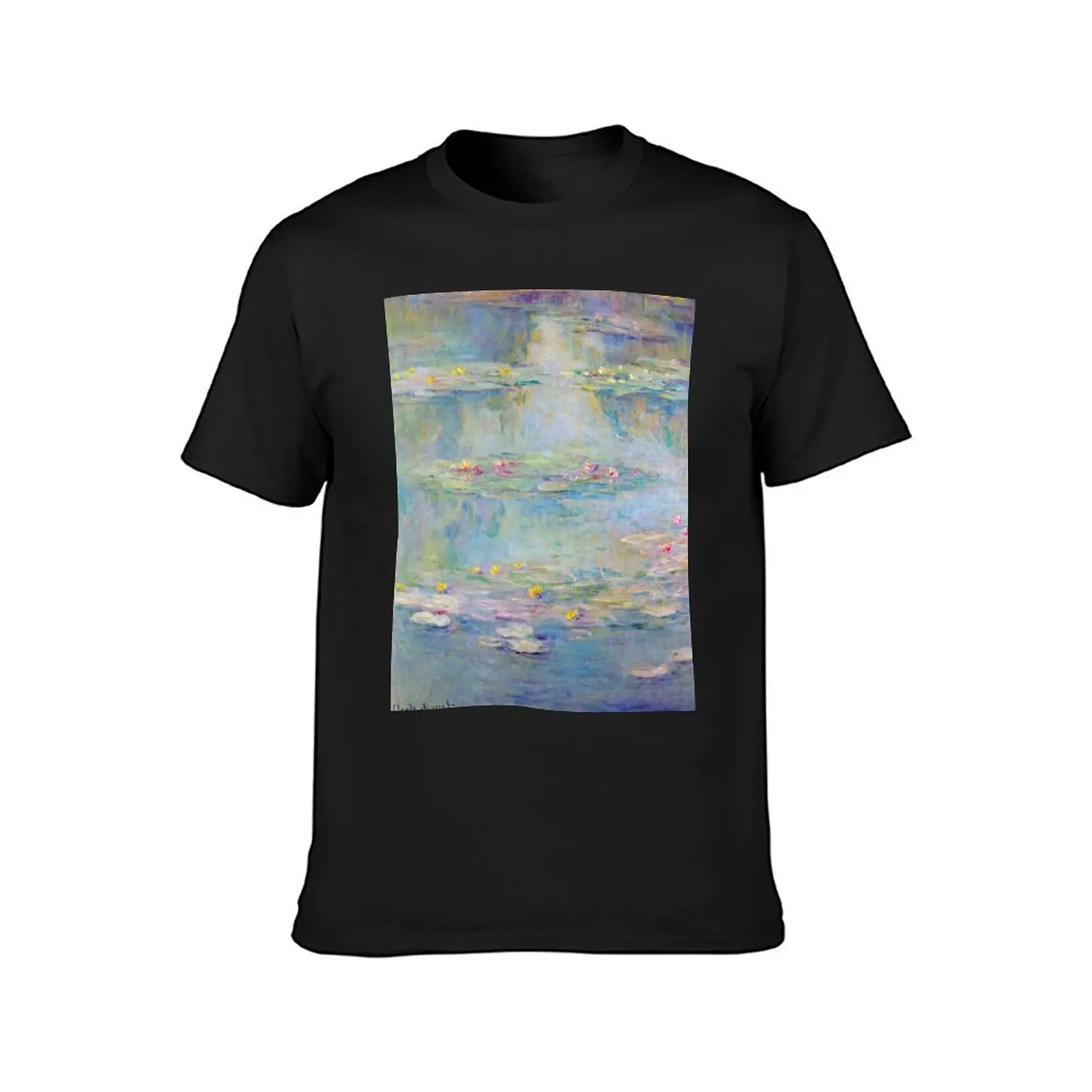 Les Nymphéas Bleu Sarcelle de Claude Monet - Teal blue Water Lilies T-Shirt cute clothes men t shirt