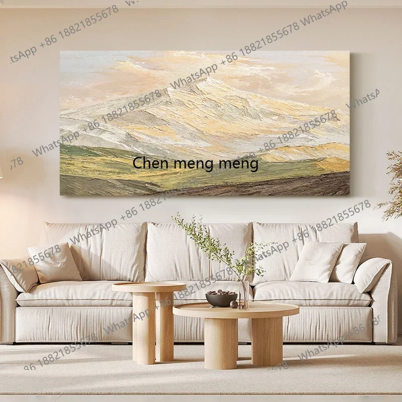 A74Hand-painted oil painting advanced sense Jinshan living room decoration background wall hanging painting handmade