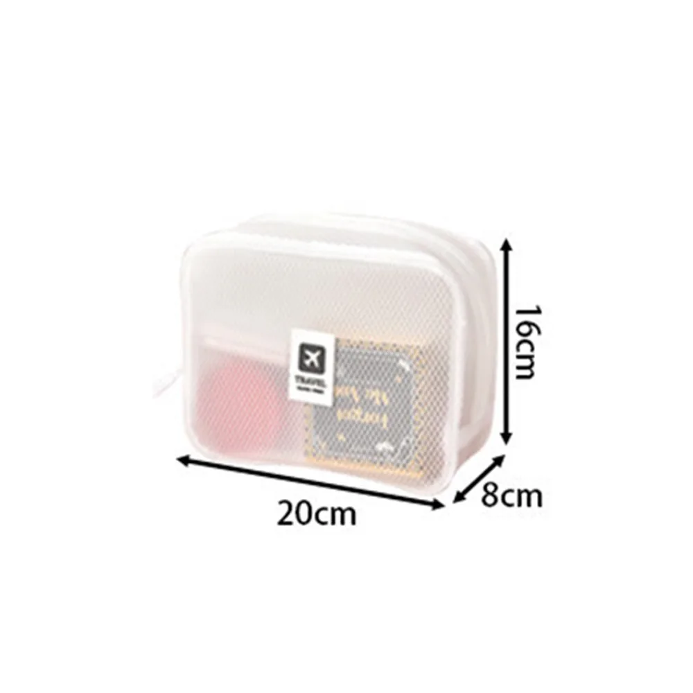 

New Large Capacity Mesh Makeup Bag Handheld Zipper Make Up Organizer Case Transparent Waterproof Cosmetic Bag Travel