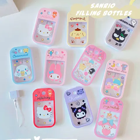 50ML Sanrio Filling Bottle Cute Hello Kitty Cinnamoroll Kuromi Perfume Alcohol Dispenser Refillable Containers Bottle Gifts