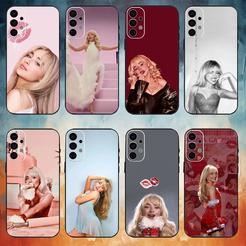 

S-Sabrina C-Carpenter Phone Case For Samsung S25,S24,S21,S22,S23,S30,Ultra,S20,Plus,Fe,Note,10,9,5G Black Cover