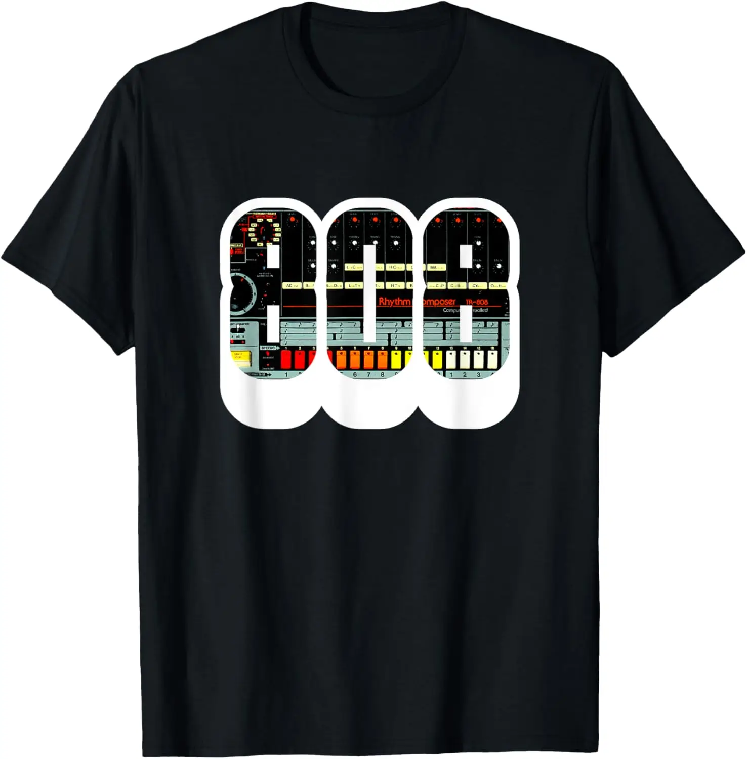 Camiseta con sintetizador de máquina de tambor Roland TR-808