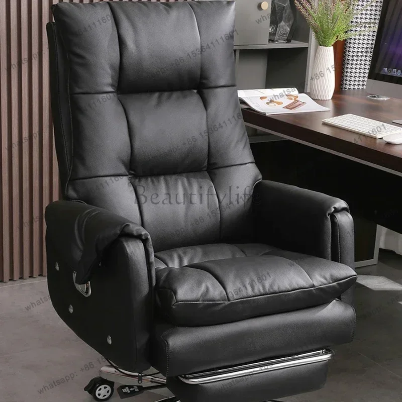Factory Direct Sales Simplicity Leather Office Chairs Meeting Swivel Modern Computer Office Chairs Ergonomic Boss Office Furnitu
