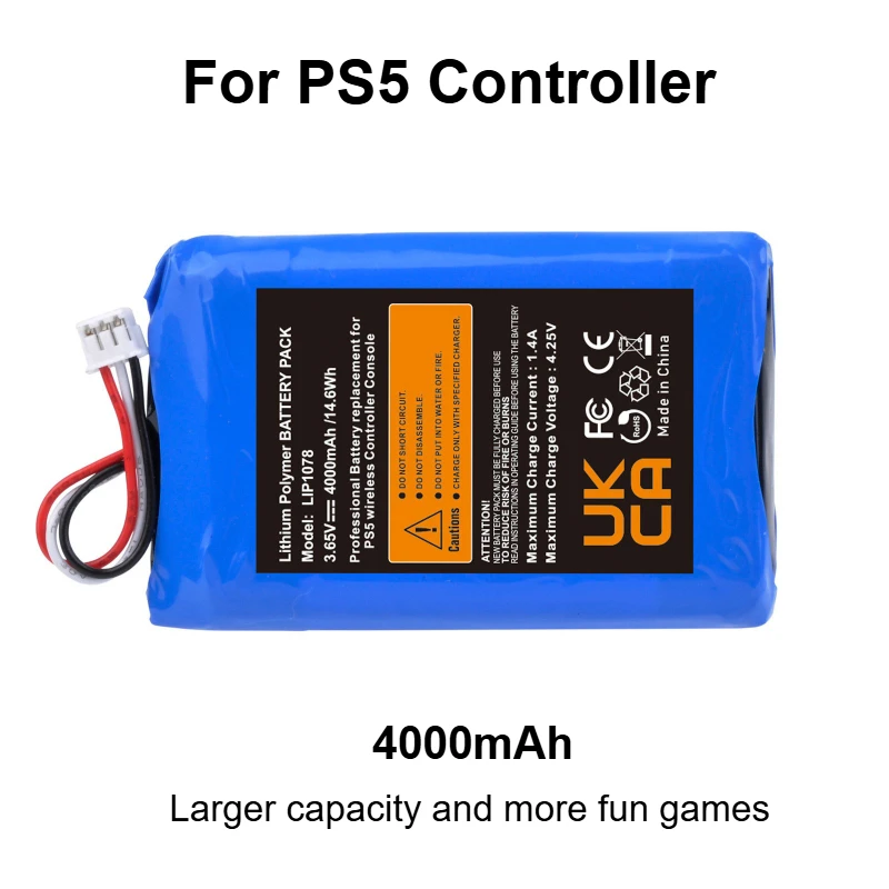 Bateria recarregável de íon-lítio de 4000mAh Baterias LIP1708 para Sony PlayStation 5 PS5 Dualsense Controller CFI-ZCT1 W B U