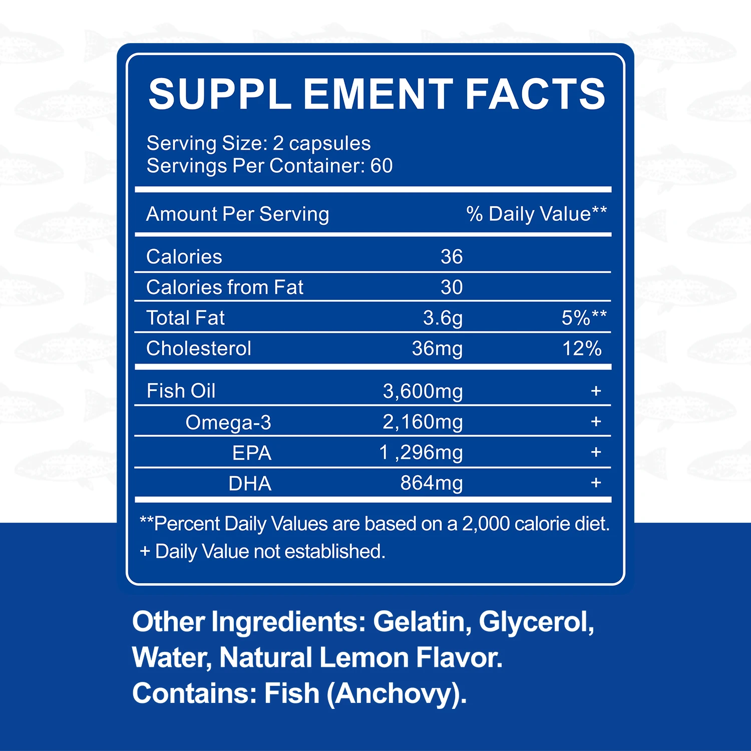 LANHAITUN Omega-3 Fish Oil Rich In DHA and EPA Improve Bad Mood Relieve Stress Strengthen The Brain Improve Memory&Intelligence