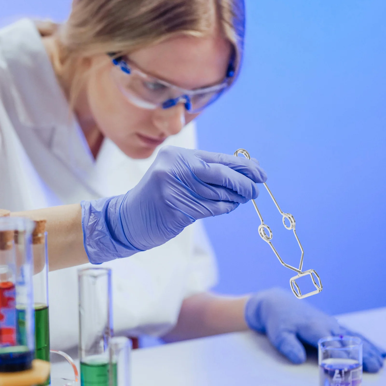 

10 Pcs Laboratory Metal Holder Ring Tubes Finger Fixed Clamp Equipment Iron Hose