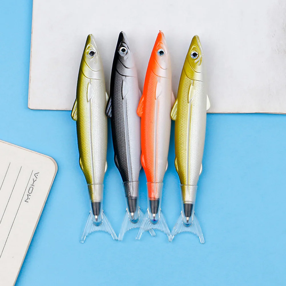 4pcs Cartoon Pens Fish Shape Comfortable Grip for Office Home School Use Decorative Writing Decorative Pens Tools