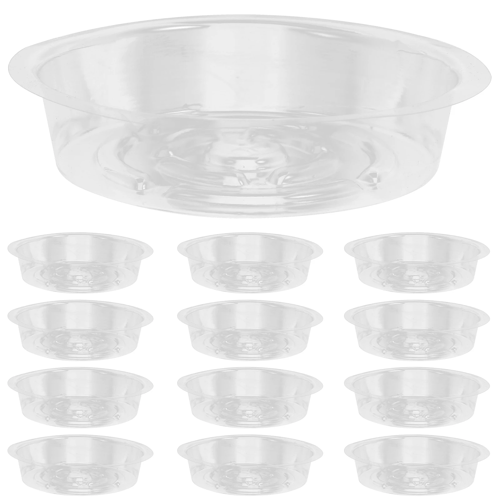 

30pcs Plastic Planter Tray Saucer Indoor Plants Drainage Pot Dish Flowerpot Transparent PET Material Plant Trays